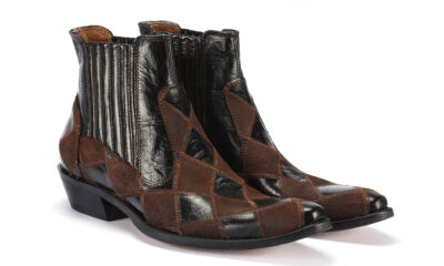 Brown & Black Men's Leather Cowboy Boots Carlos