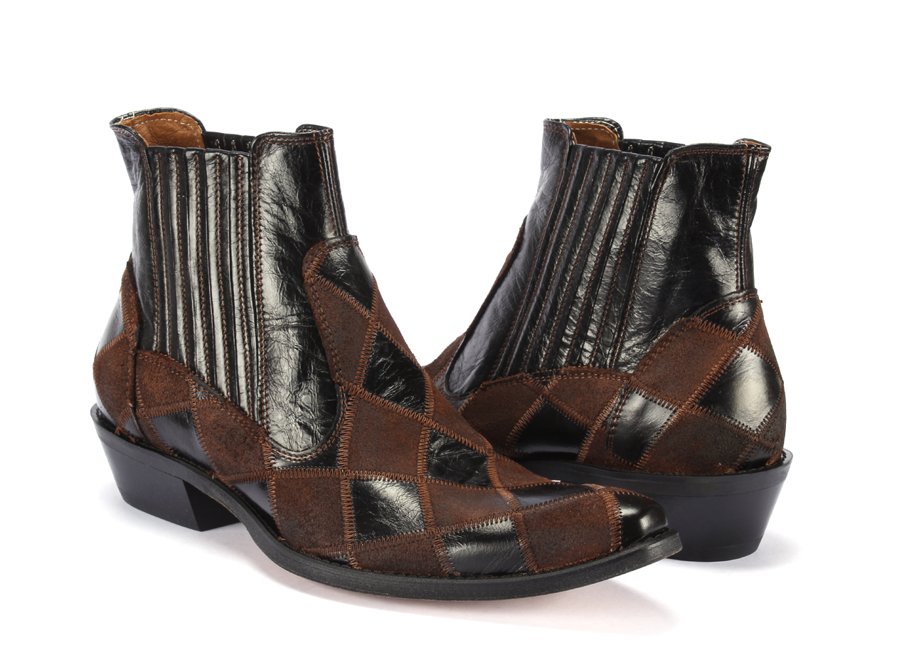 Brown & Black Men's Leather Cowboy Boots Carlos - Image 4