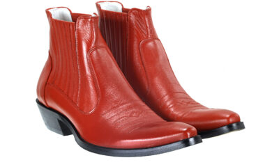 Kowbojki Męskie Skórzane Czerwone Carlos