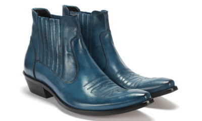 Kowbojki Męskie Skórzane Niebieskie Carlos