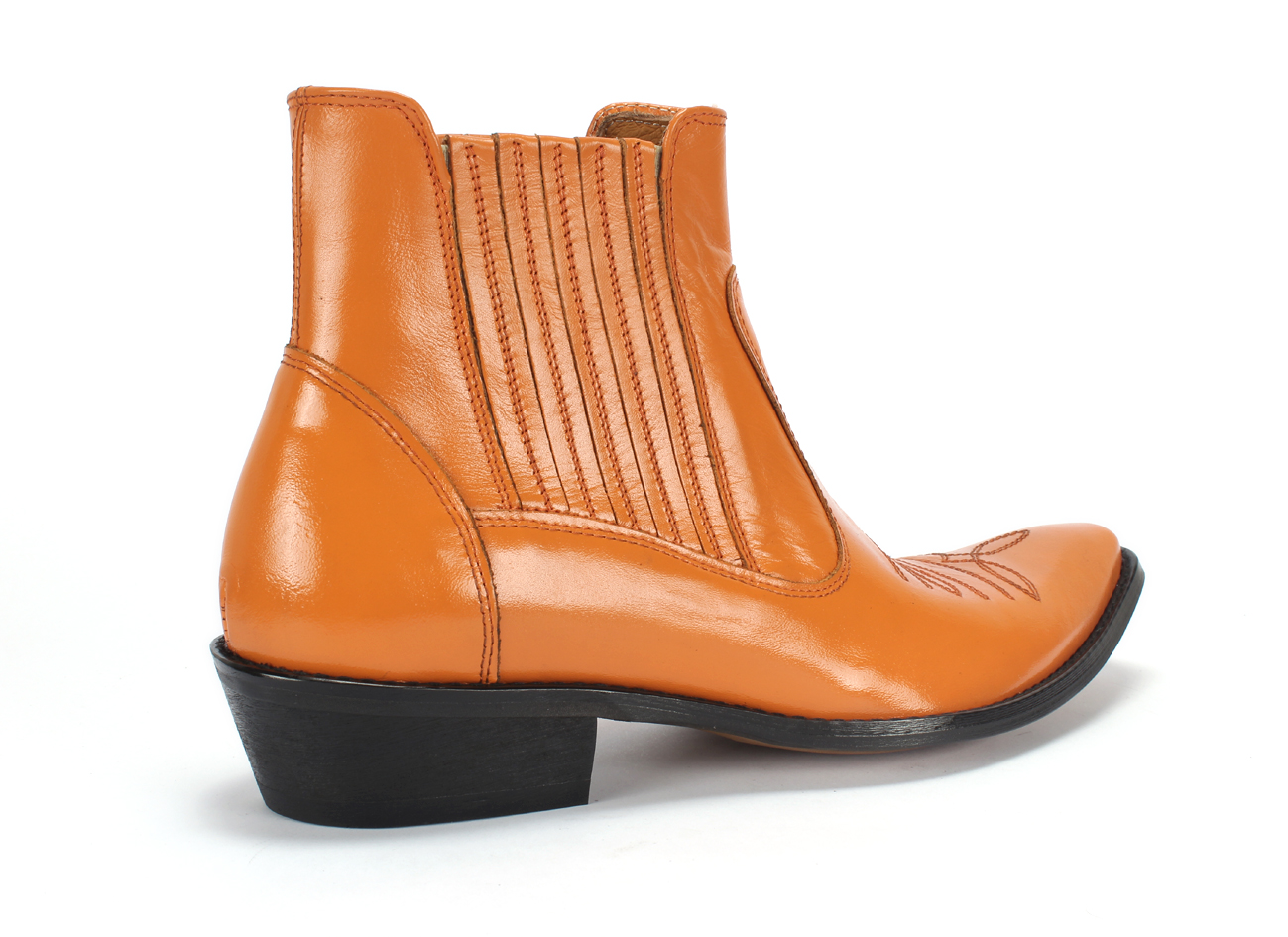 Kowbojki Męskie Skórzane Pomarańczowe Carlos - obrazek 3