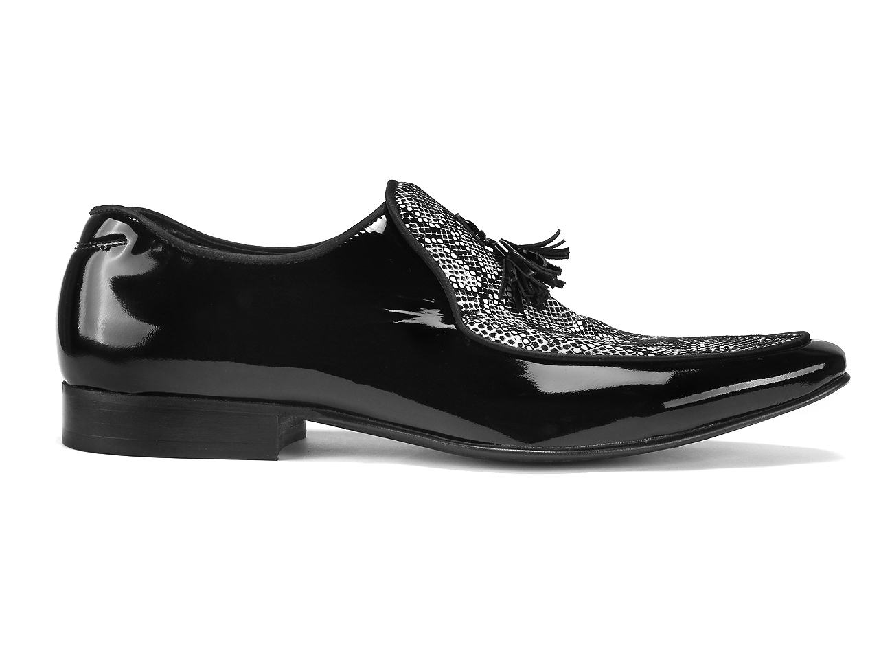 Mokasyny Męskie Skórzane Czarne Arthur - obrazek 2