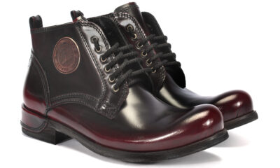Botki Męskie Skórzane Czerwono-Czarne Florentic Felix