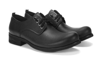 Obuwie Męskie Skórzane Czarne Matt