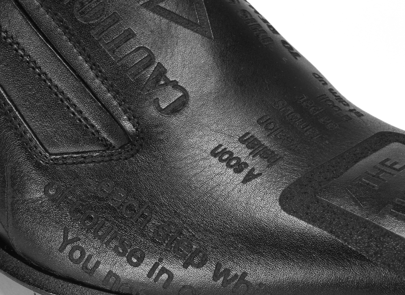 Wsuwane Obuwie Męskie Skórzane Czarne Tiger - obrazek 4