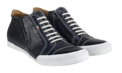 Trampki Męskie Skórzane Granatowe Thomas