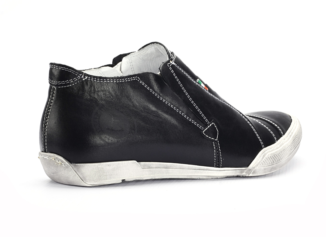 Trampki Męskie Skórzane Czarne Thomas - obrazek 3