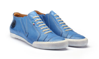 Trampki Męskie Skórzane Niebieskie Thomas