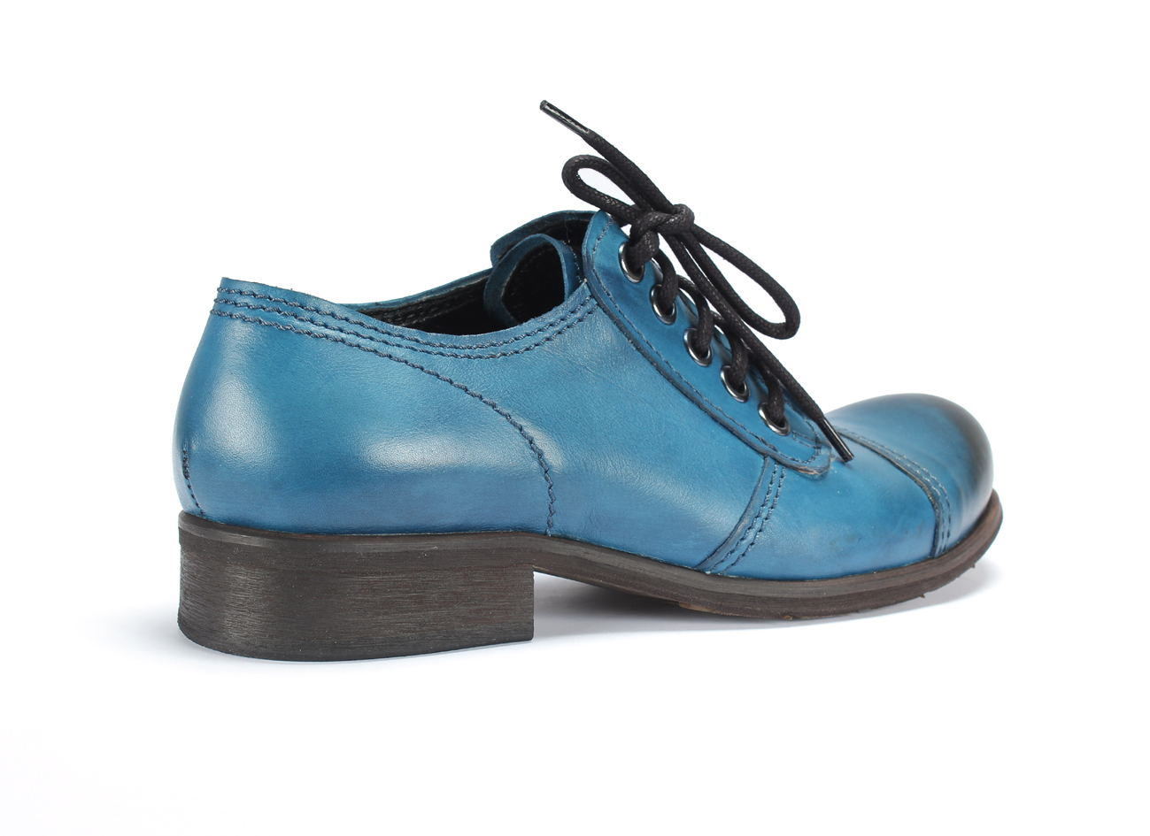 Obuwie Męskie Skórzane Niebieskie Charles - obrazek 2