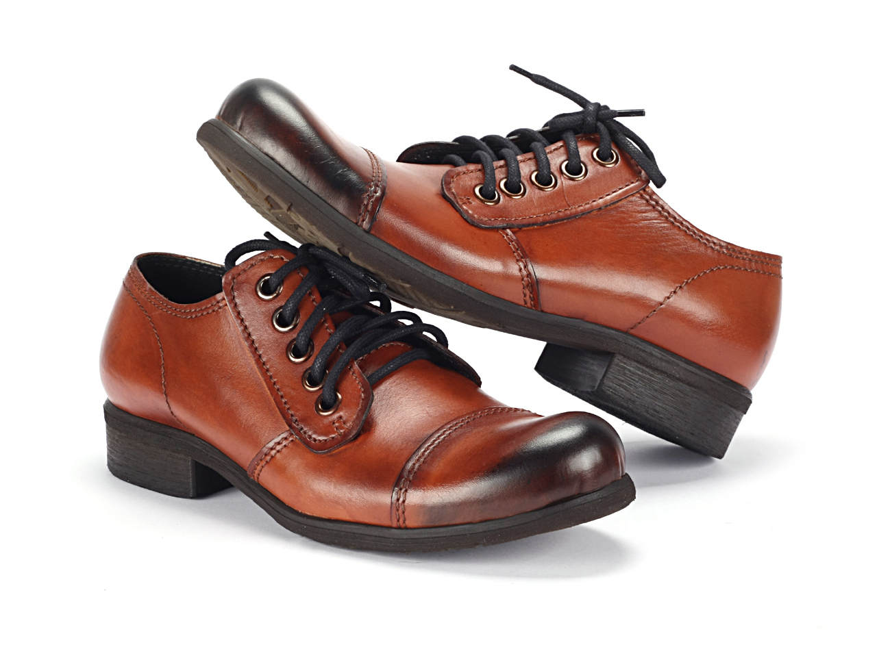 Orange Men's Leather Casual Shoes Charles - Image 5