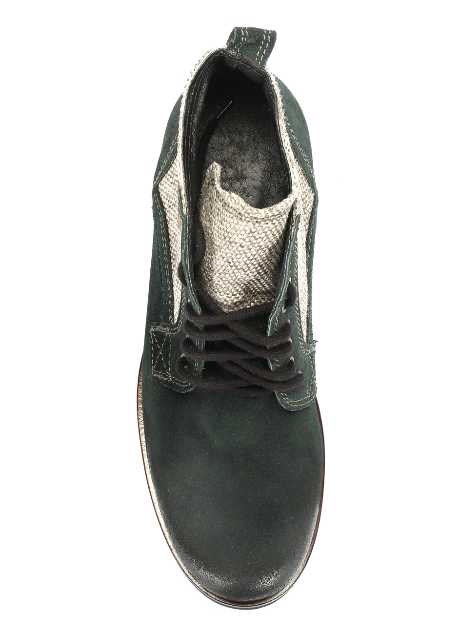 Botki Męskie Skórzane Zamszowe Ciemnozielone Felix - obrazek 4