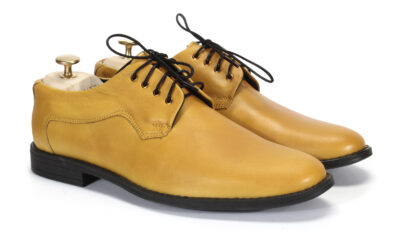Derby Męskie Skórzane Żółte Louis