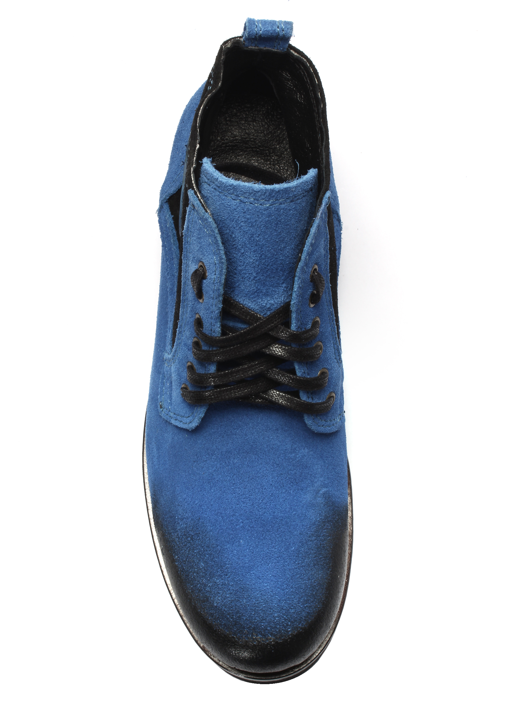 Botki Męskie Niebieskie Skórzane Zamszowe Felix - obrazek 4
