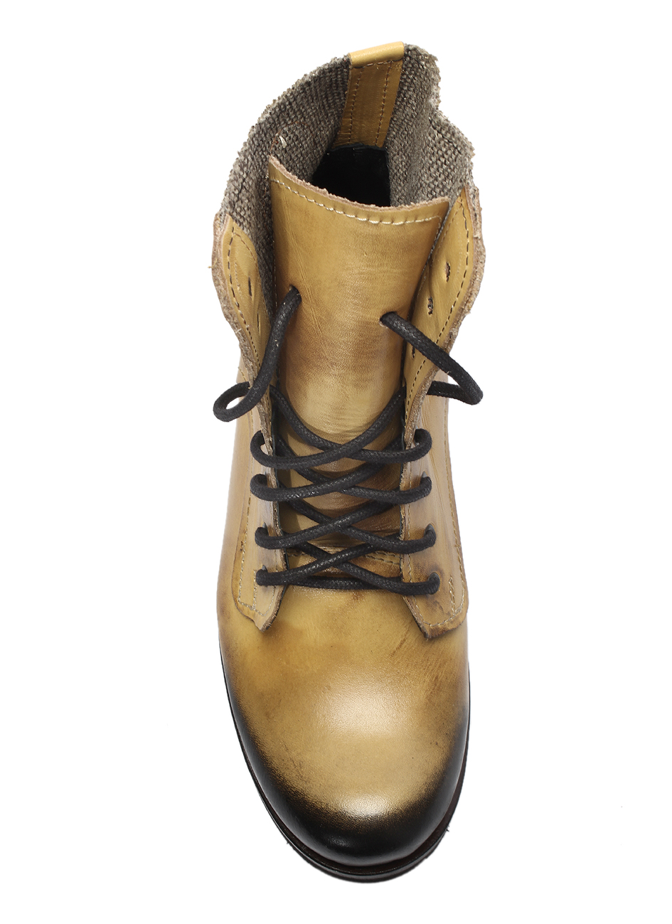 Botki Męskie Skórzane Malowane Żółte Colin - obrazek 4