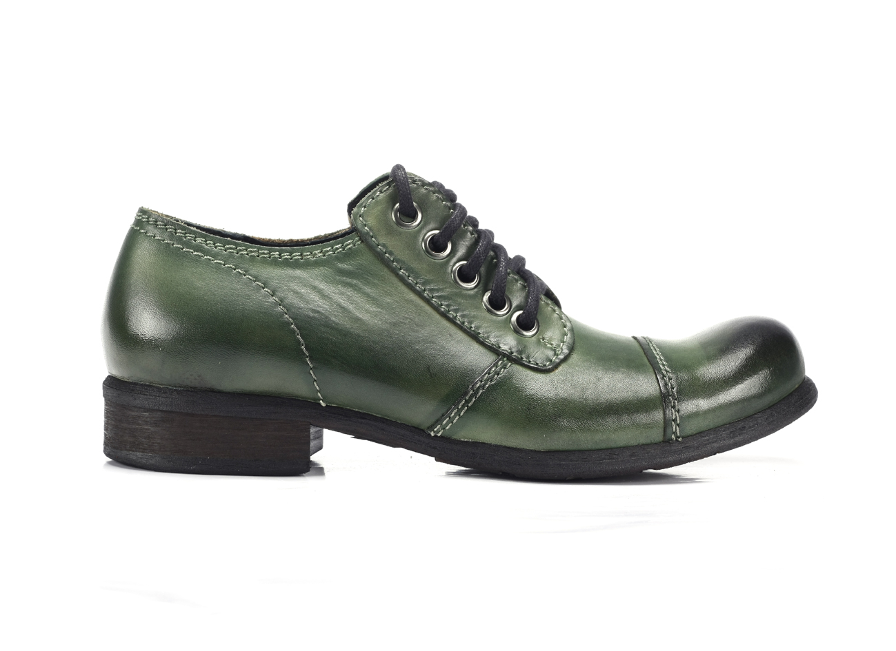 Obuwie Męskie Skórzane Zielone Charles - obrazek 2