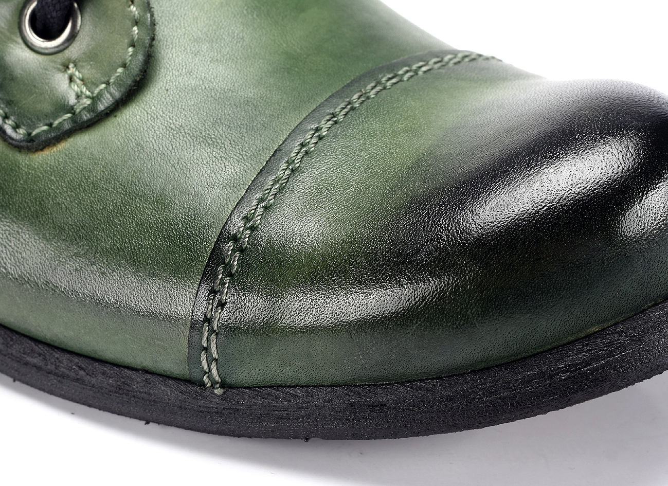 Obuwie Męskie Skórzane Zielone Charles - obrazek 5