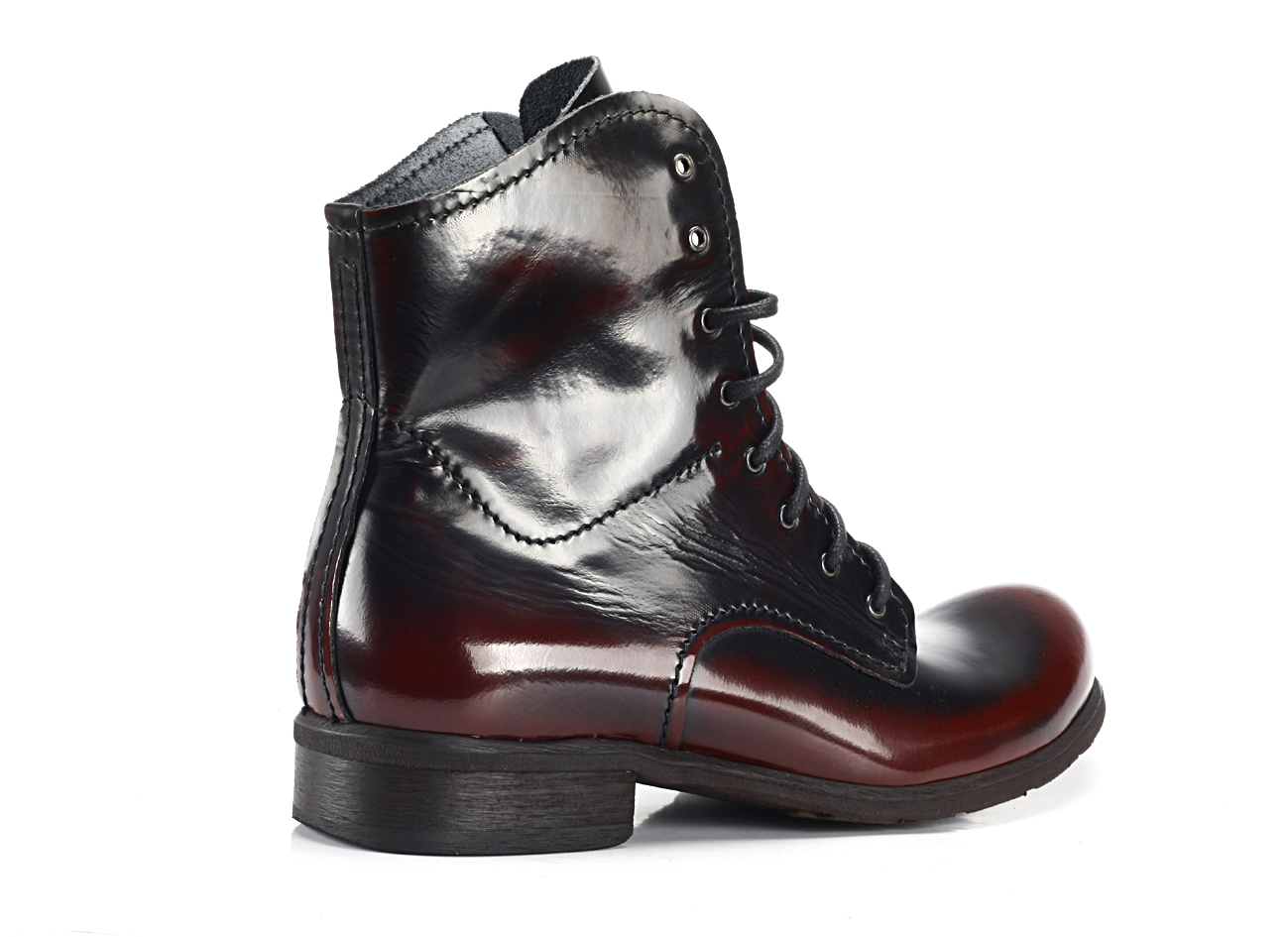 Botki Męskie Skórzane Czerwono-Czarne Colin - obrazek 3