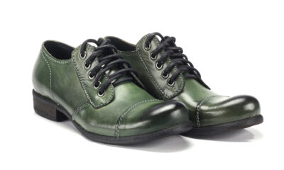 Obuwie Męskie Skórzane Zielone Charles