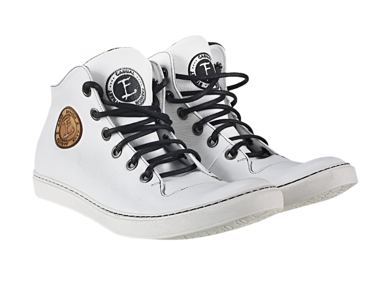 Trampki Męskie Skórzane Białe Liam