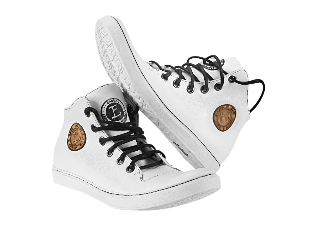 Trampki Męskie Skórzane Białe Liam - obrazek 4