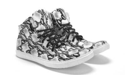 Trampki Męskie Skórzane Biało-Czarne Liam