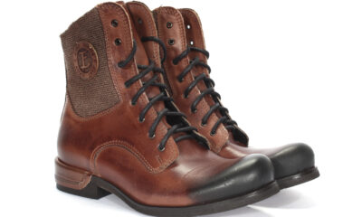 Botki Męskie Skórzane Malowane Brązowe Colin