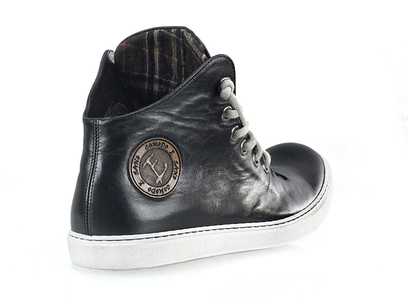 Trampki Męskie Skórzane Czarne Liam - obrazek 3