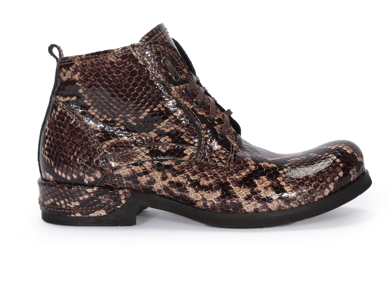 Botki Męskie Skórzane Brązowy Wąż Felix - obrazek 2