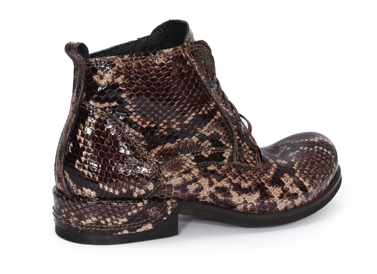 Botki Męskie Skórzane Brązowy Wąż Felix - obrazek 3