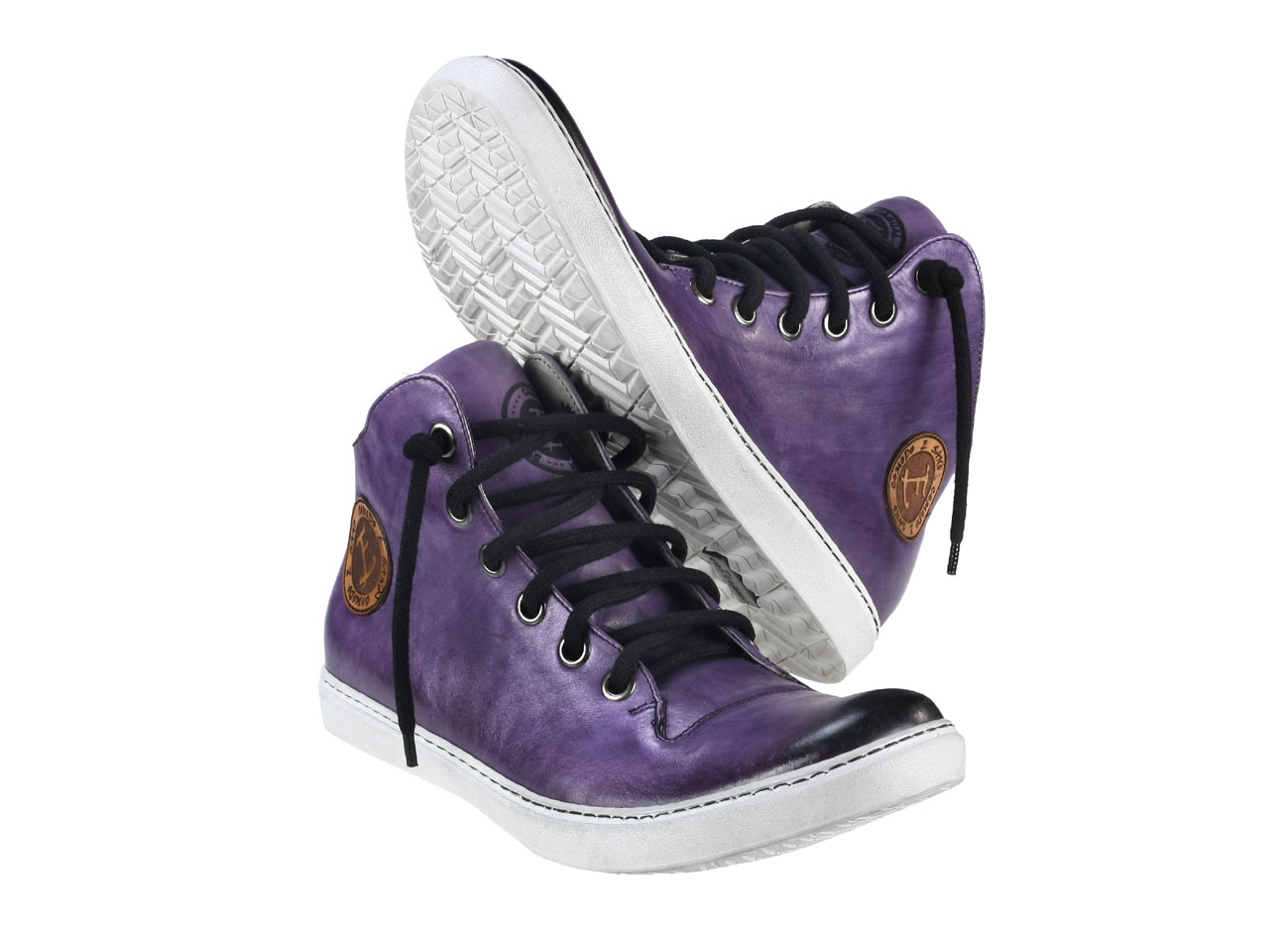 Trampki Męskie Skórzane Fioletowe Liam - obrazek 6
