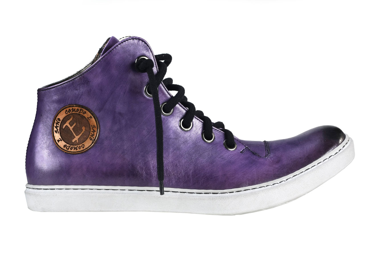 Trampki Męskie Skórzane Fioletowe Liam - obrazek 2