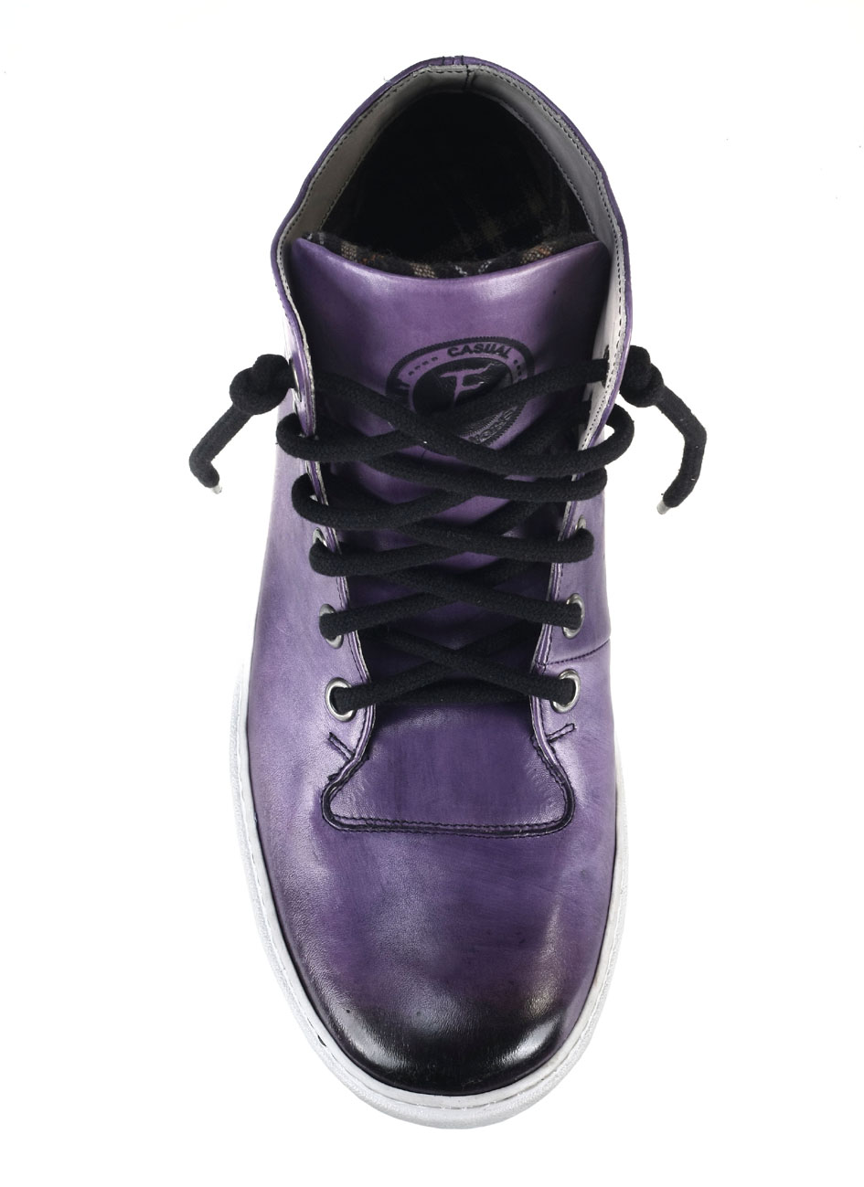Trampki Męskie Skórzane Fioletowe Liam - obrazek 4