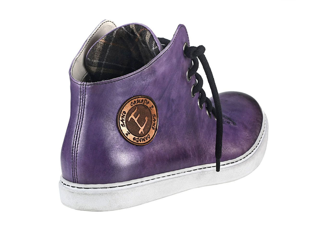 Trampki Męskie Skórzane Fioletowe Liam - obrazek 3