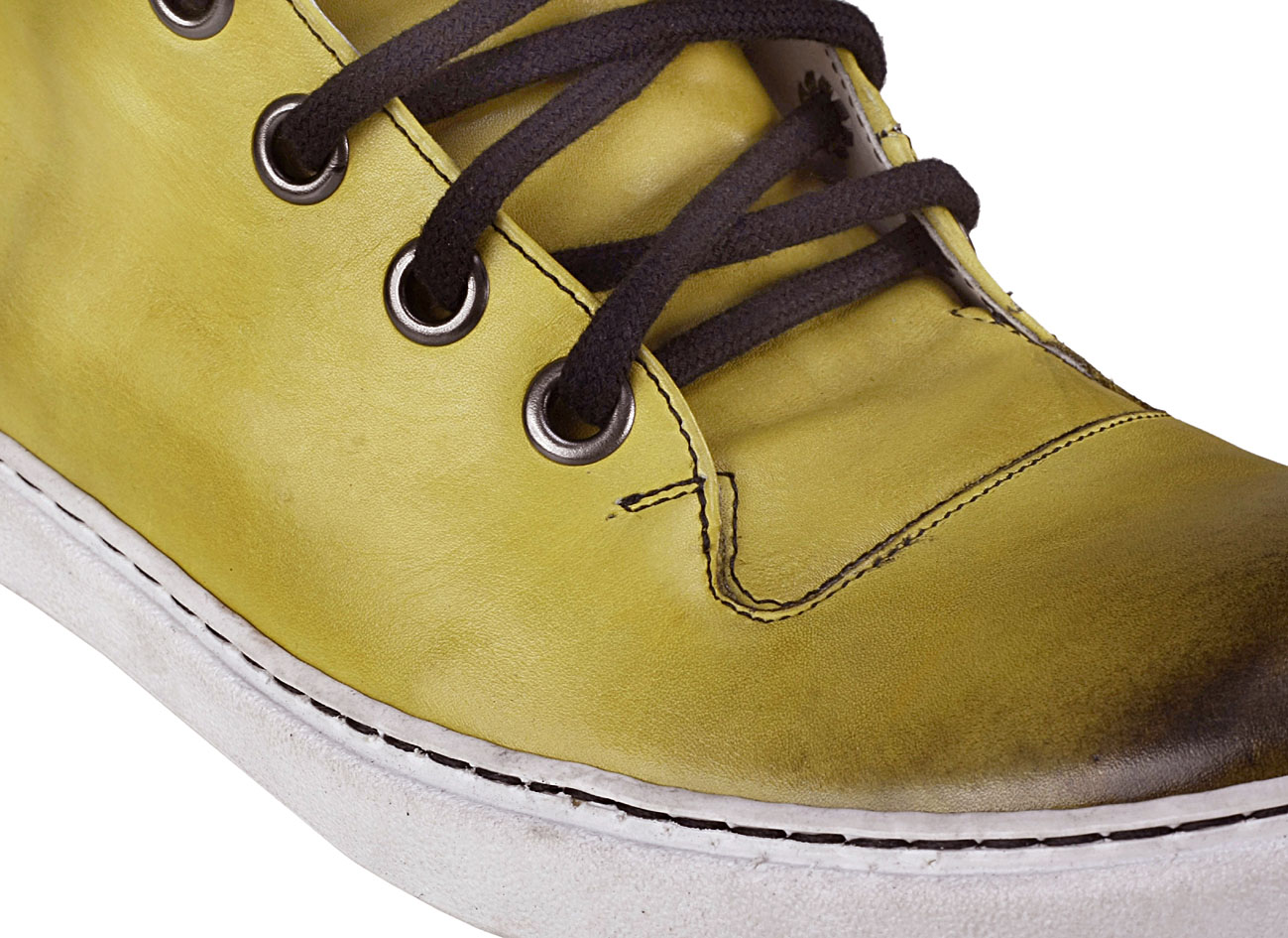 Trampki Męskie Skórzane Żółte Liam - obrazek 4