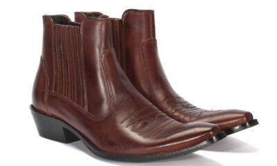 Kowbojki Męskie Skórzane Malowane Brązowe Carlos 2