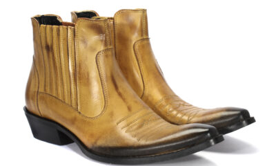 Kowbojki Męskie Skórzane Żółte Carlos