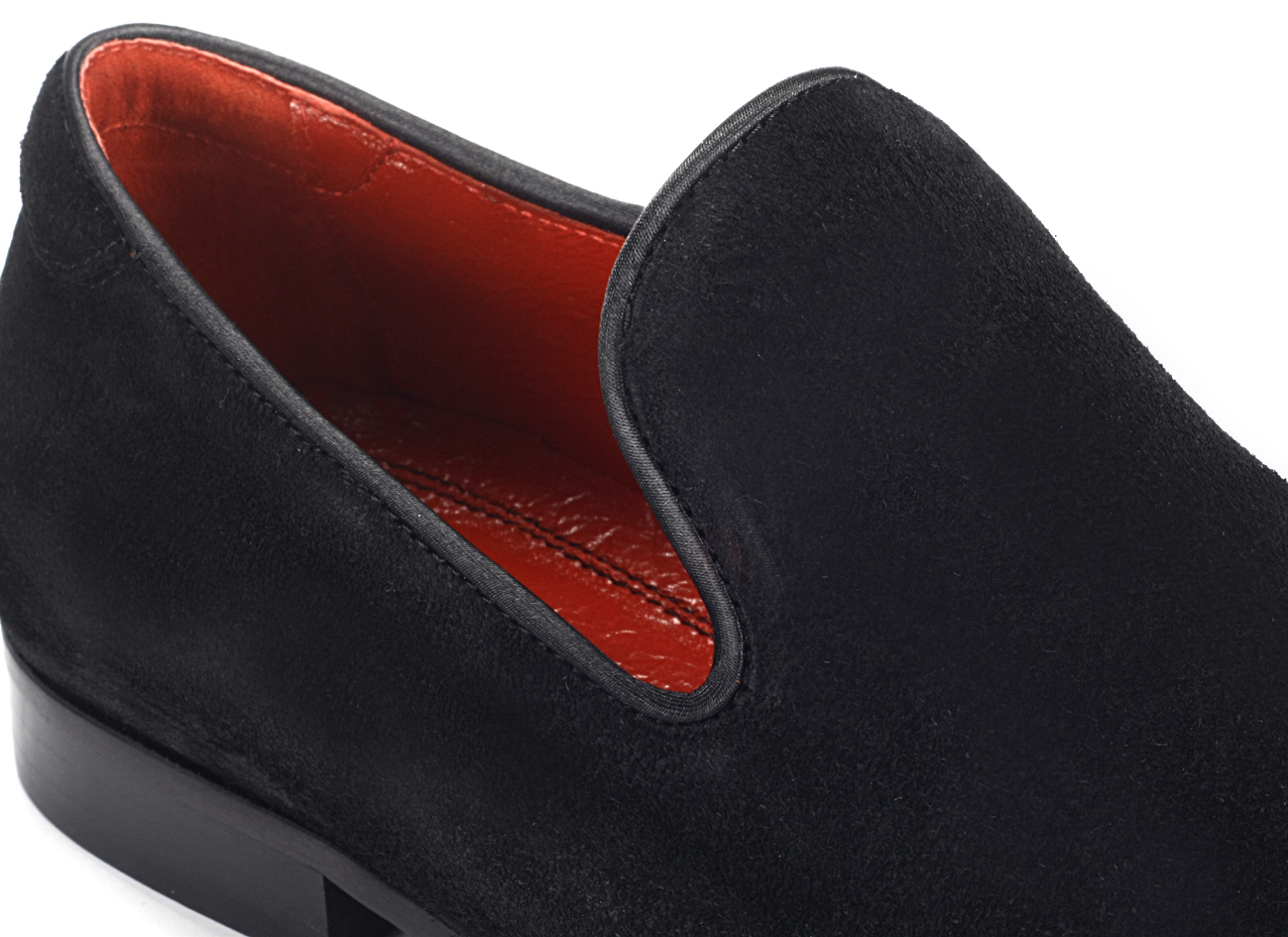 Mokasyny Męskie Skórzane Czarne Zamszowe Michael - obrazek 4