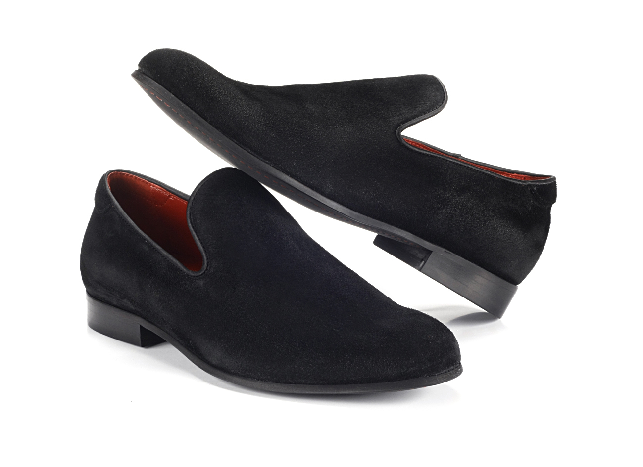 Mokasyny Męskie Skórzane Czarne Zamszowe Michael - obrazek 5