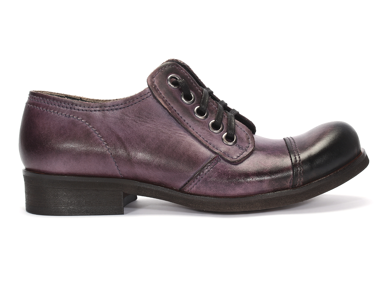 Obuwie Męskie Skórzane Fioletowe Charles - obrazek 2