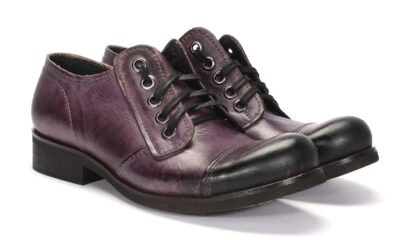Obuwie Męskie Skórzane Fioletowe Charles
