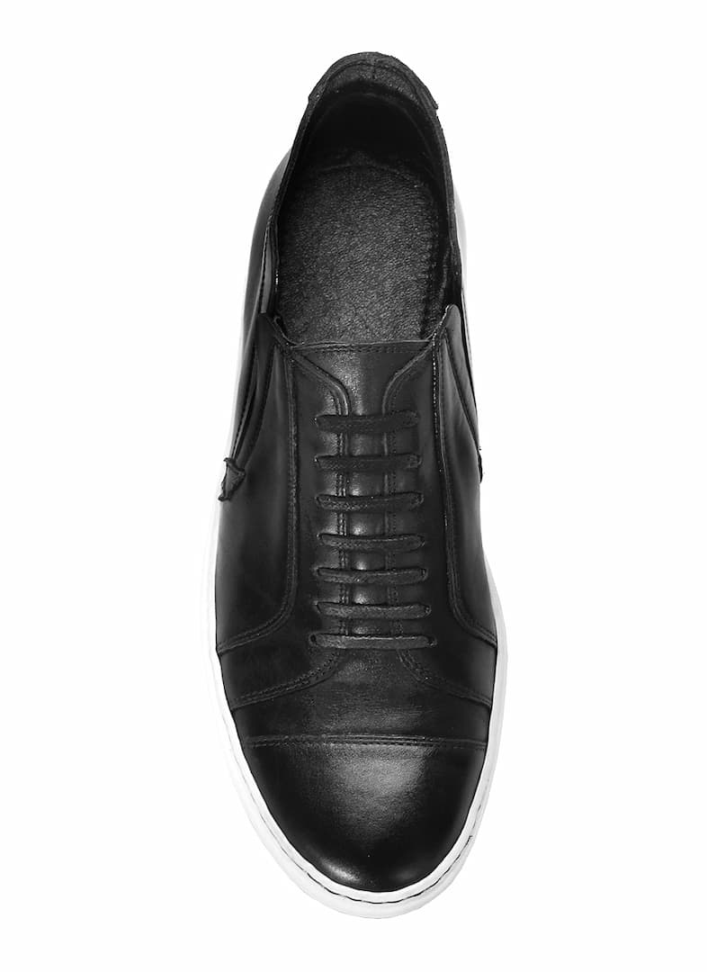 Trampki Męskie Skórzane Czarne Oliver - obrazek 4