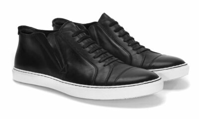 Trampki Męskie Skórzane Czarne Oliver