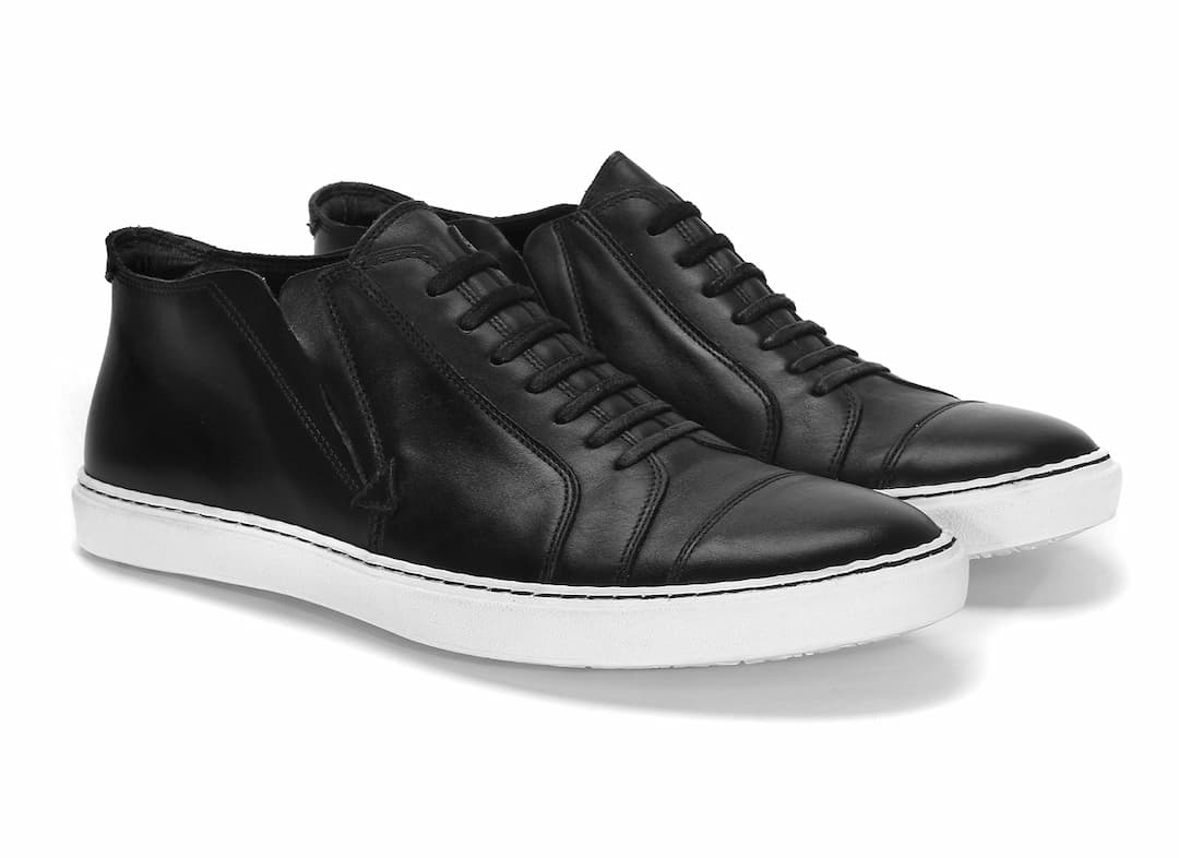 Trampki Męskie Skórzane Czarne Oliver