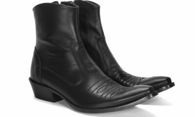 Kowbojki Męskie Skórzane Czarne Howard