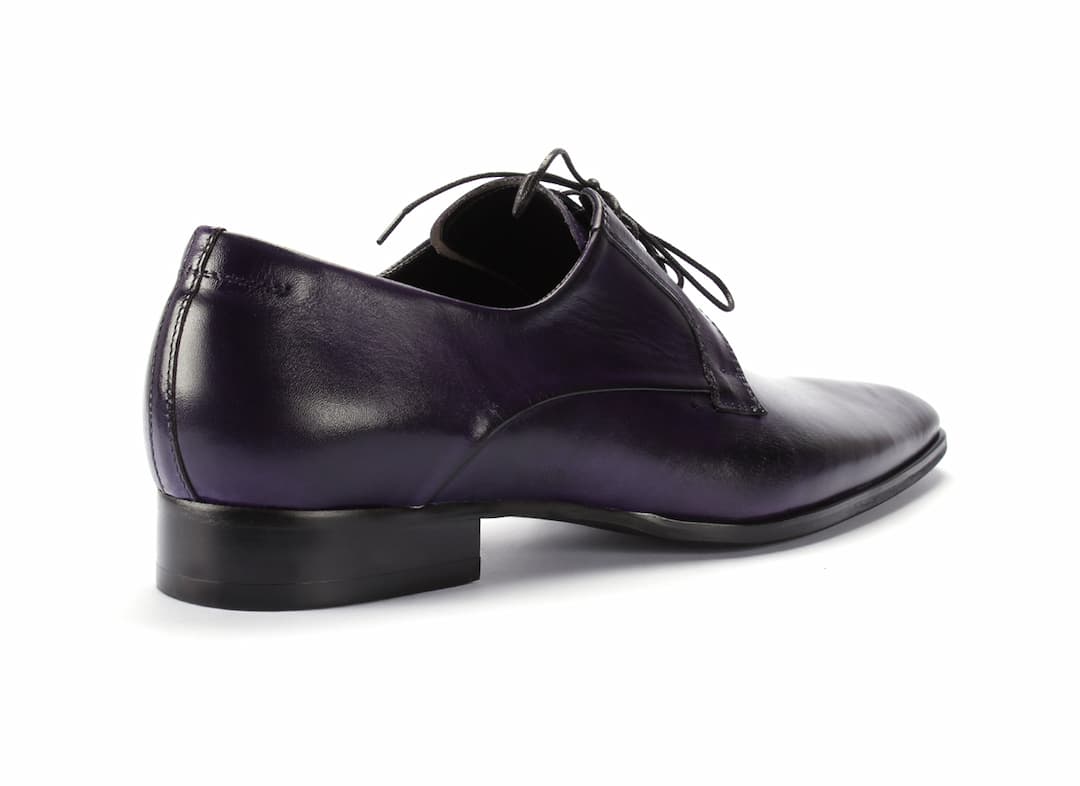 Derby Męskie Skórzane Fioletowe Gatuzo - obrazek 3