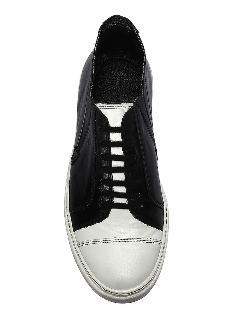 Trampki Męskie Skórzane Czarno Białe Oliver - obrazek 4