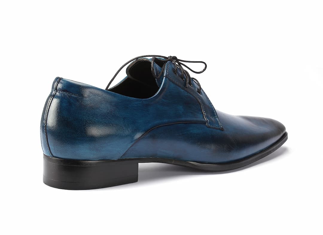 Derby Męskie Skórzane Niebieskie Gatuzo - obrazek 3