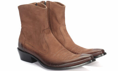 Kowbojki Męskie Skórzane Brązowe Nubuk Howard