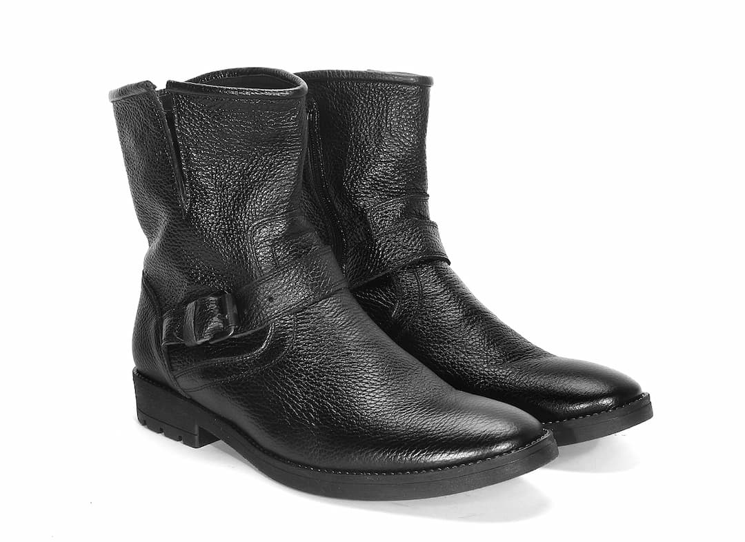 Botki Męskie Skórzane Czarne Pedro
