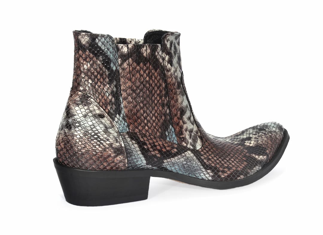 Kowbojki Męskie Skórzane Biało Brązowe Carlos - obrazek 3